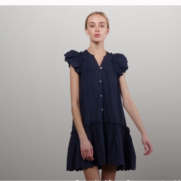 Sea New York Heidi Heart Quilt Petal Sleeve Tiered Dress. Size Small - Picture 2 of 14